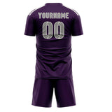 Custom Purple Gray Soccer Set
