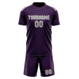 Custom Purple Gray Soccer Set