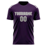 Custom Purple Gray Soccer Jersey