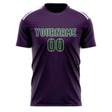 Custom Purple Green Soccer Jersey