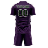 Custom Purple Dark Green Soccer Set