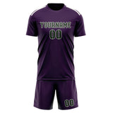 Custom Purple Dark Green Soccer Set