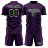 Custom Purple Dark Green Soccer Set