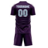 Custom Purple Light Blue Soccer Set