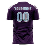 Custom Purple Light Blue Soccer Jersey