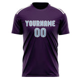 Custom Purple Light Blue Soccer Jersey