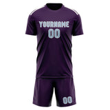 Custom Purple Light Blue Soccer Set
