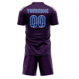 Custom Purple Sky Blue Soccer Set