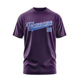 Custom Purple Sky Blue T-Shirt