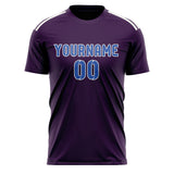 Custom Purple Sky Blue Soccer Jersey