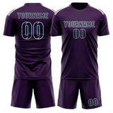 Custom Purple Blue Soccer Set