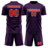 Custom Purple Orange Red Soccer Set