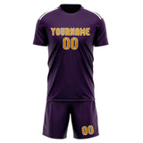Custom Purple Yellow Soccer Set