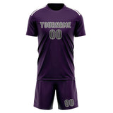 Custom Purple Dark Grey Soccer Set