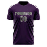 Custom Purple Dark Grey Soccer Jersey