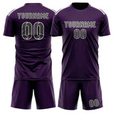 Custom Purple Dark Grey Soccer Set