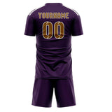 Custom Purple Khaki Soccer Set