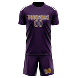 Custom Purple Khaki Soccer Set