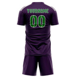 Custom Purple Emerald Green Soccer Set