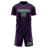 Custom Purple Emerald Green Soccer Set