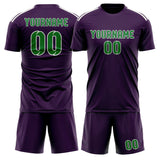 Custom Purple Emerald Green Soccer Set
