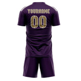 Custom Purple Light Khaki Soccer Set