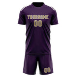 Custom Purple Light Khaki Soccer Set