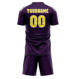 Custom Purple Light Yellow Soccer Set