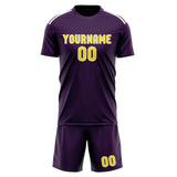 Custom Purple Light Yellow Soccer Set
