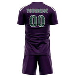 Custom Purple Blue Green Soccer Set