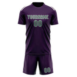 Custom Purple Blue Green Soccer Set