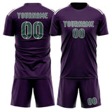 Custom Purple Blue Green Soccer Set