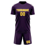 Custom Purple Gold Soccer Set