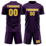 Custom Purple Gold Soccer Set