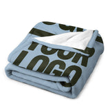 Custom Light Blue Dark Olive Blanket