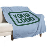 Custom Light Blue Moss Green Blanket