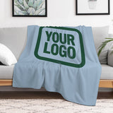 Custom Light Blue Moss Green Blanket