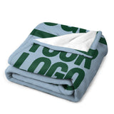 Custom Light Blue Moss Green Blanket