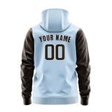 Custom Light Blue Brown Hoodie 0808010108B31801