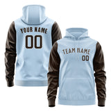 Custom Light Blue Brown Hoodie