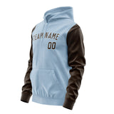 Custom Light Blue Brown Hoodie 0808010108B31801