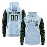 Custom Light Blue Dark Green Hoodie