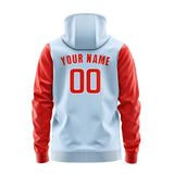 Custom Light Blue Orange Red Hoodie 0808121208B31812