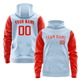 Custom Light Blue Orange Red Hoodie