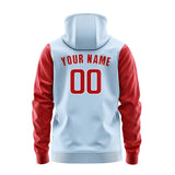 Custom Light Blue Red Hoodie 0808141408B31814