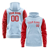 Custom Light Blue Red Hoodie