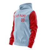 Custom Light Blue Red Hoodie 0808141408B31814