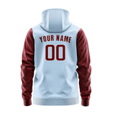 Custom Light Blue Crimson Red Hoodie 0808151508B31815