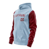 Custom Light Blue Crimson Red Hoodie 0808151508B31815