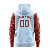 Custom Light Blue Coral Red Hoodie 0808161608B31816